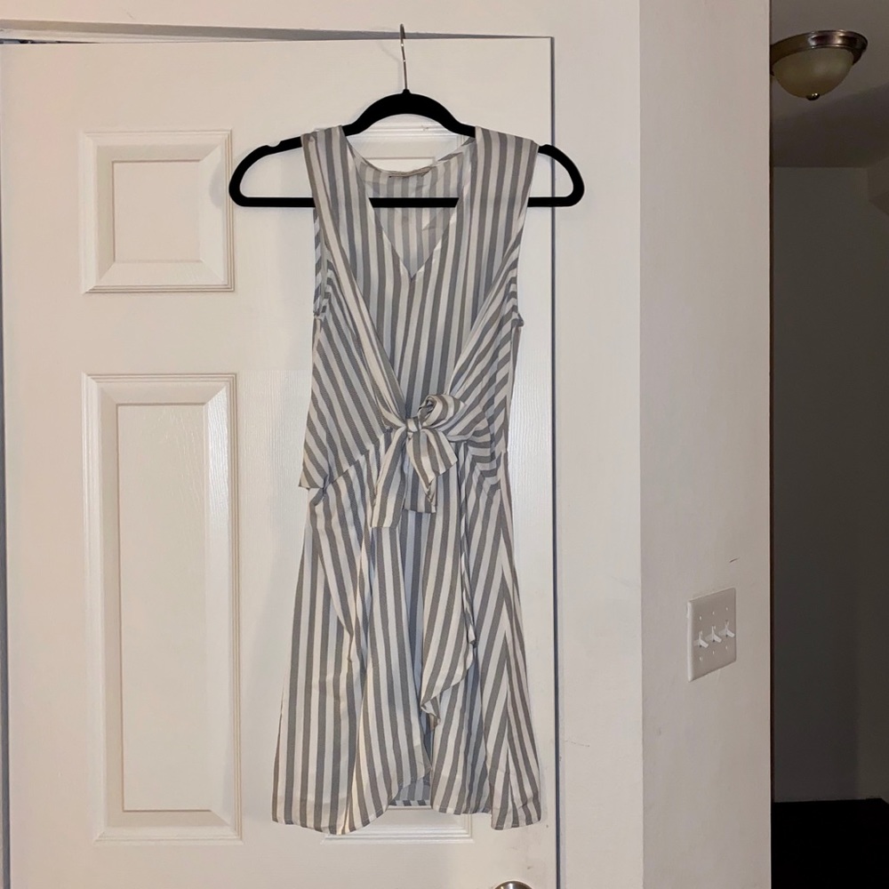 White & Blue Striped Summer Dress